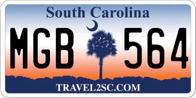 SC license plate MGB564