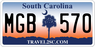 SC license plate MGB570