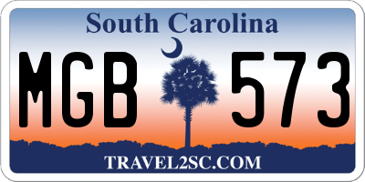 SC license plate MGB573