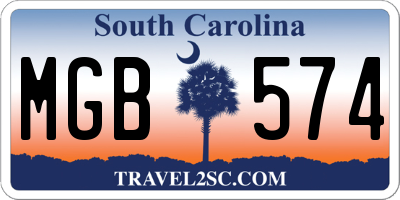 SC license plate MGB574
