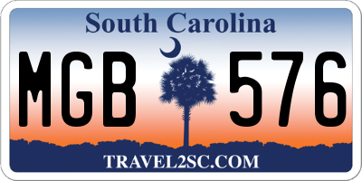 SC license plate MGB576