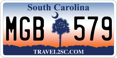 SC license plate MGB579