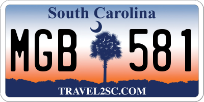 SC license plate MGB581