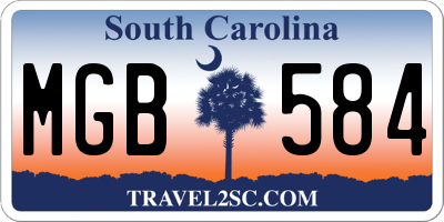 SC license plate MGB584