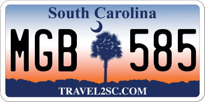 SC license plate MGB585
