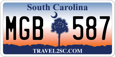 SC license plate MGB587