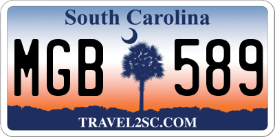 SC license plate MGB589
