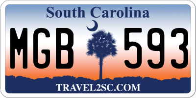 SC license plate MGB593
