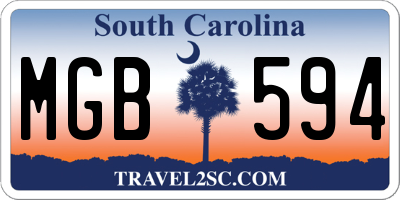 SC license plate MGB594