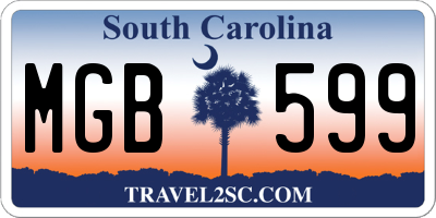 SC license plate MGB599