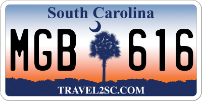 SC license plate MGB616