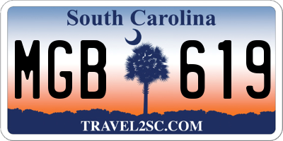 SC license plate MGB619