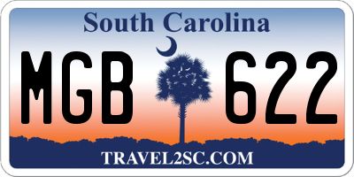 SC license plate MGB622