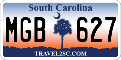 SC license plate MGB627