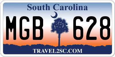 SC license plate MGB628