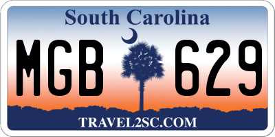 SC license plate MGB629