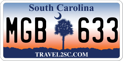 SC license plate MGB633