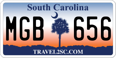 SC license plate MGB656