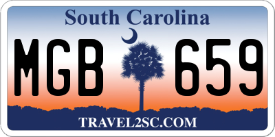 SC license plate MGB659