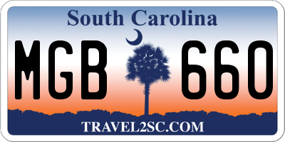 SC license plate MGB660