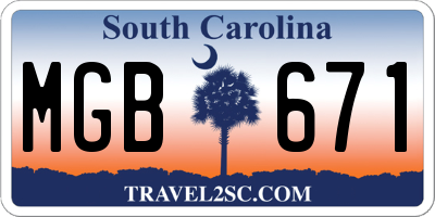 SC license plate MGB671