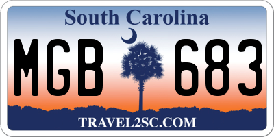 SC license plate MGB683
