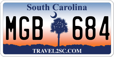 SC license plate MGB684