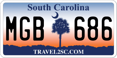 SC license plate MGB686