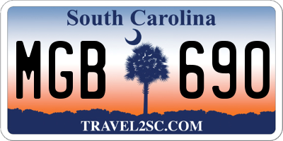 SC license plate MGB690