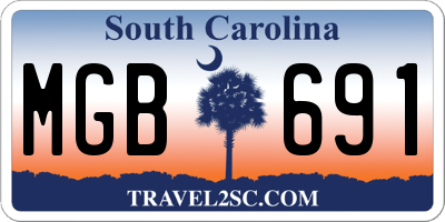 SC license plate MGB691