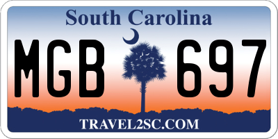 SC license plate MGB697