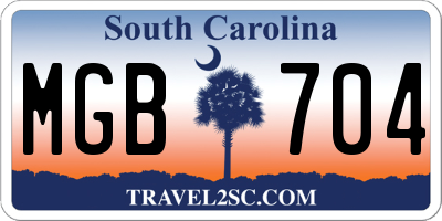 SC license plate MGB704