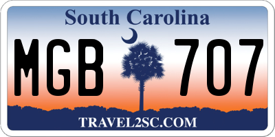 SC license plate MGB707