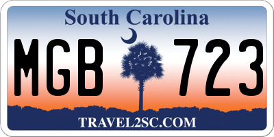 SC license plate MGB723