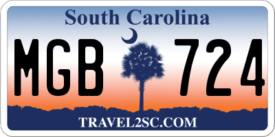 SC license plate MGB724