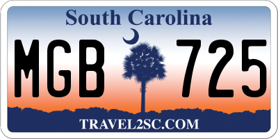 SC license plate MGB725