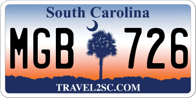 SC license plate MGB726