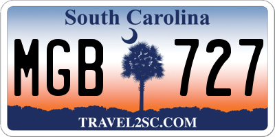 SC license plate MGB727