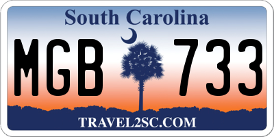 SC license plate MGB733