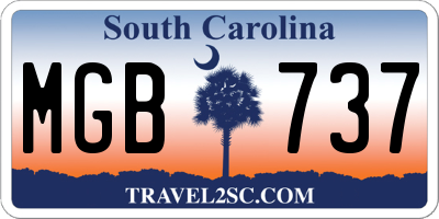 SC license plate MGB737