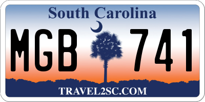 SC license plate MGB741