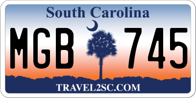 SC license plate MGB745