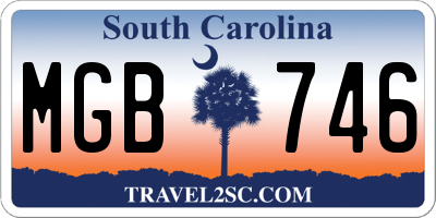 SC license plate MGB746