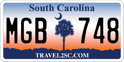 SC license plate MGB748