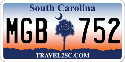 SC license plate MGB752