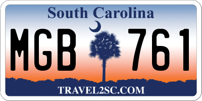 SC license plate MGB761
