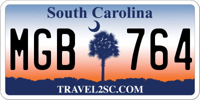 SC license plate MGB764