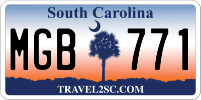 SC license plate MGB771