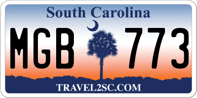 SC license plate MGB773