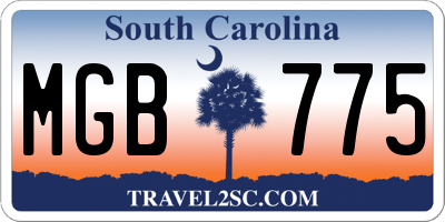 SC license plate MGB775